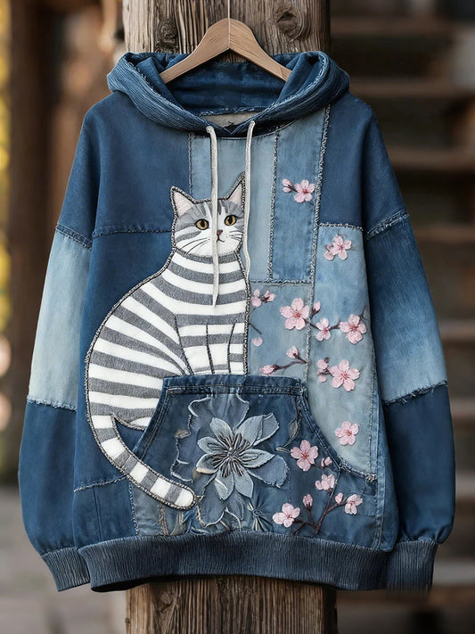 Hoodies à imprimé floral pour femmes
