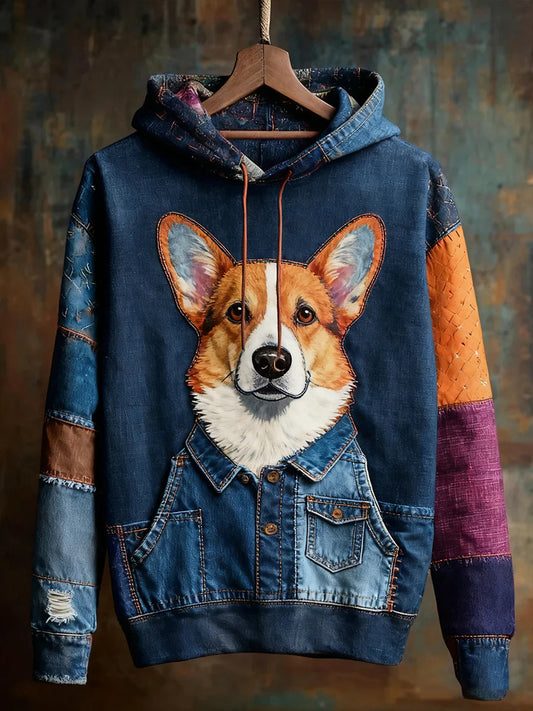 Sweats à capuche Corgi Print Femme