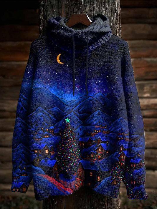 Sweat-shirt à capuche décontracté imprimé de Noël
