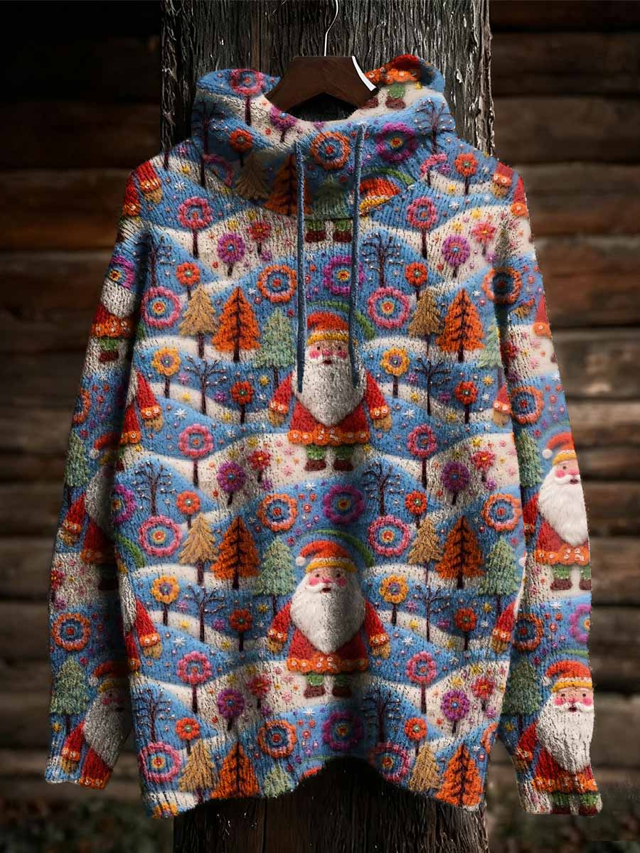 Sweat-shirt à capuche décontracté imprimé de Noël