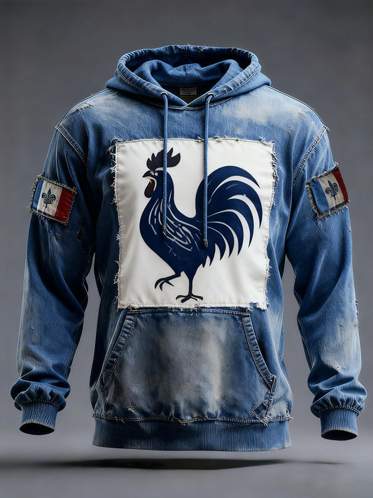 Sweat à capuche décontracté pour homme Drapeau français Ricard