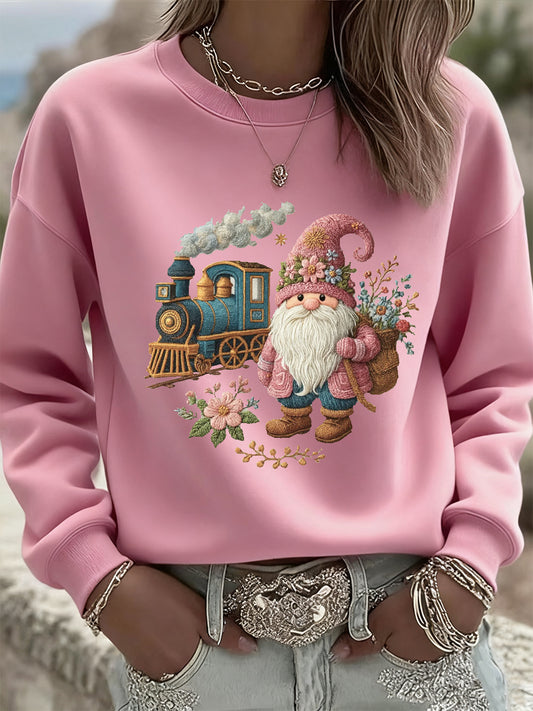 Femmes de Noël Vintage Animal Floral Art Casual Sweatshirt Top