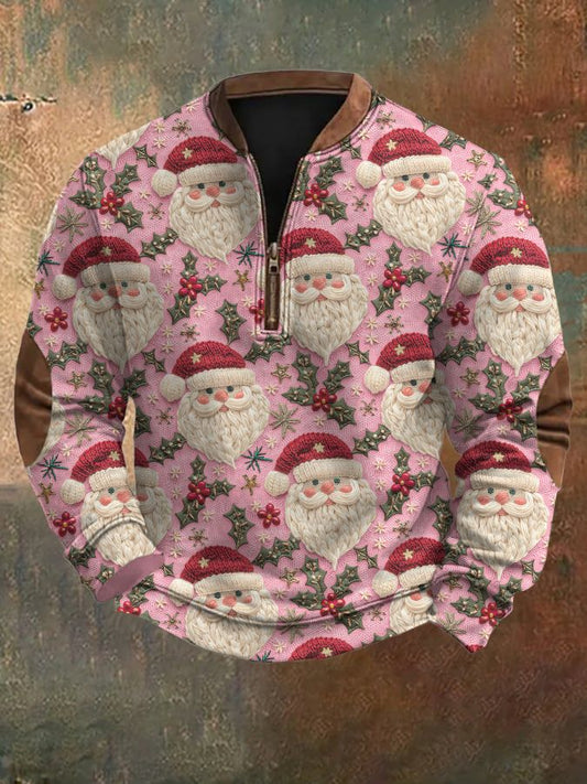 Sweat-shirt rétro imprimé de Noël pour hommes
