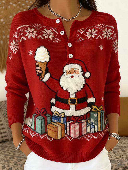 Chandail à manches longues Cadeaux de Noël vintage pour femme