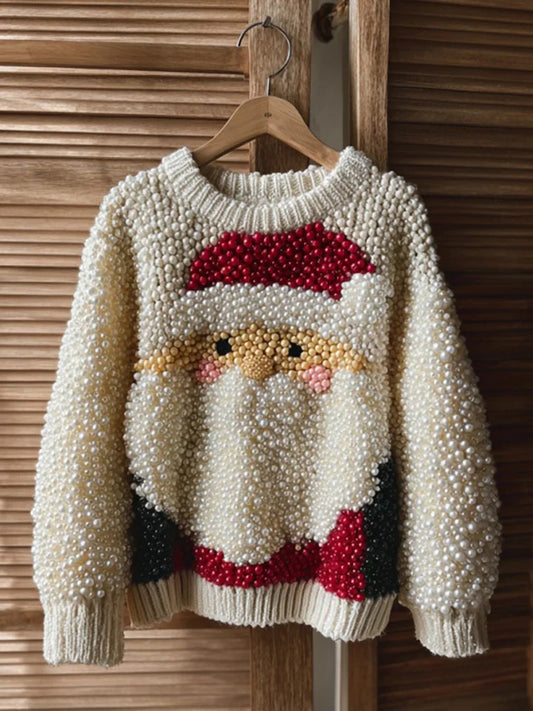 Pull en tricot pour femmes Vintage Christmas Santa Claus