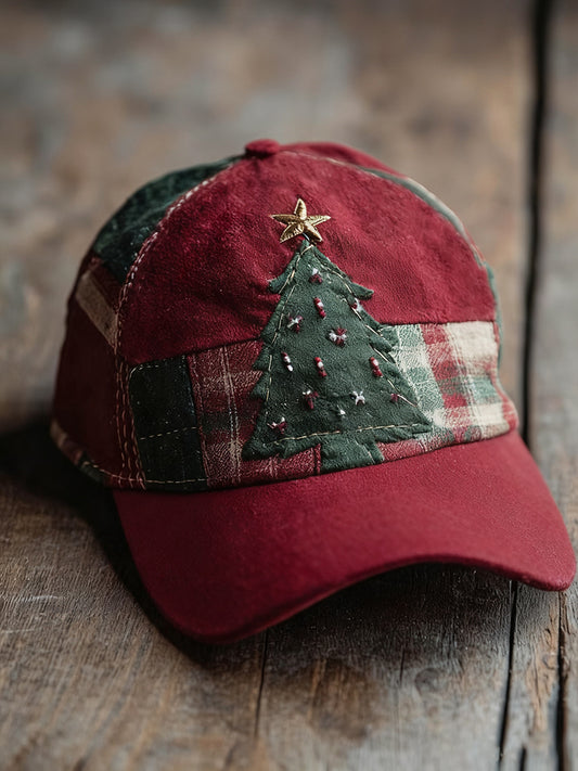 Chapeau Unisexe Imprimé Arbre de Noël Colorblock