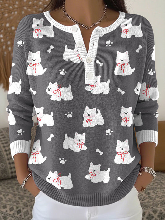 Haut en tricot imprimé animal Femme