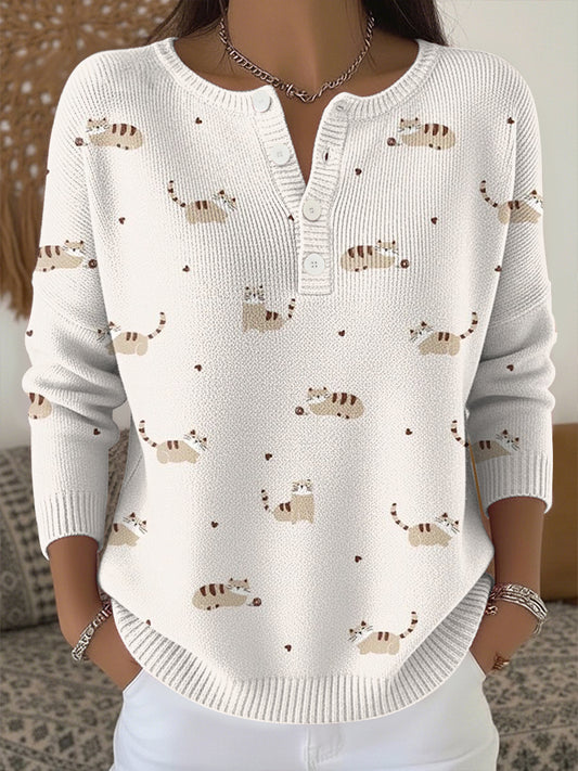Haut en tricot imprimé animal Femme