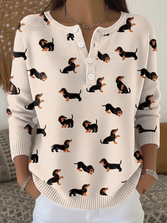 Haut en tricot imprimé animal Femme