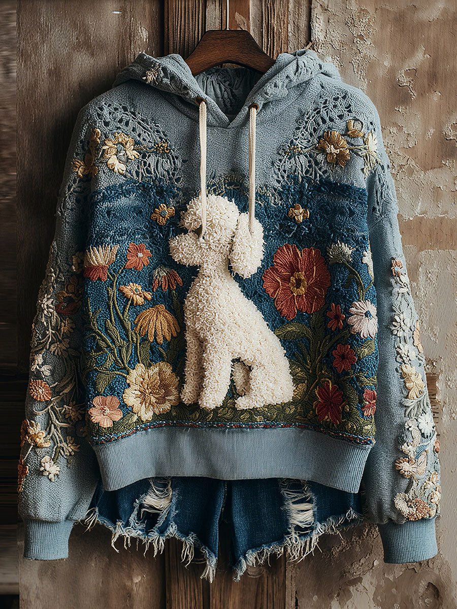Hoodies à fleurs pour femmes Teddy Dog