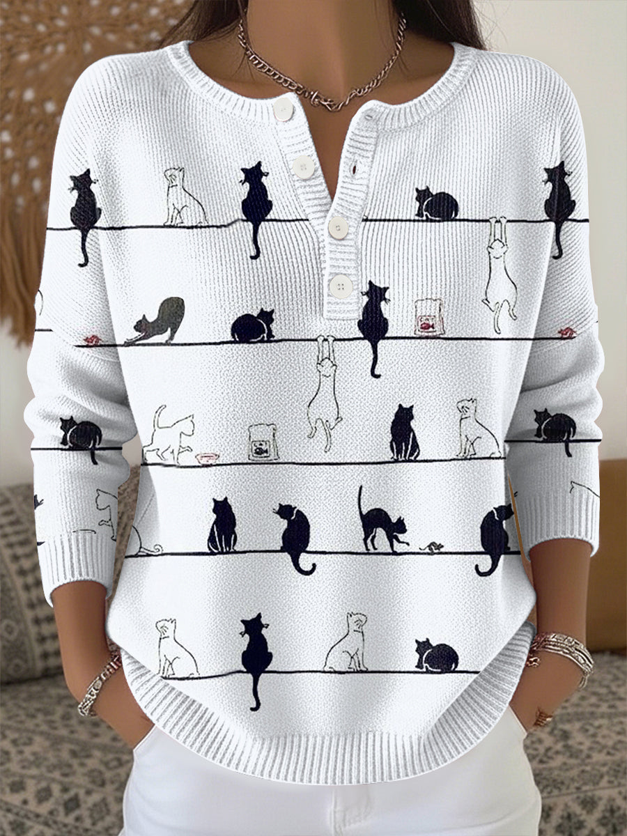 Haut en tricot imprimé animal Femme