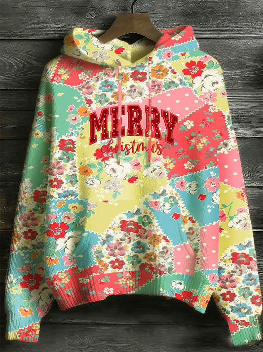 Pull imprimé art à manches longues de Noël pour femmes