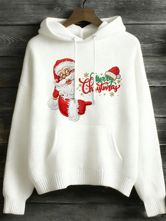 Pull imprimé art à manches longues de Noël pour femmes