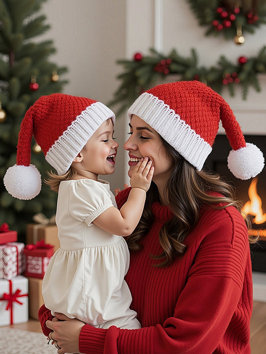 Chapeau de Noël tricoté unisexe