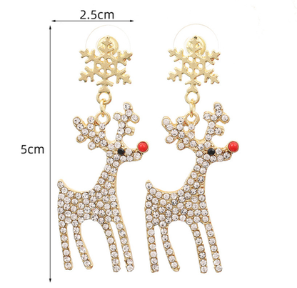 Boucles d'Oreilles Cerf de Noël Femme