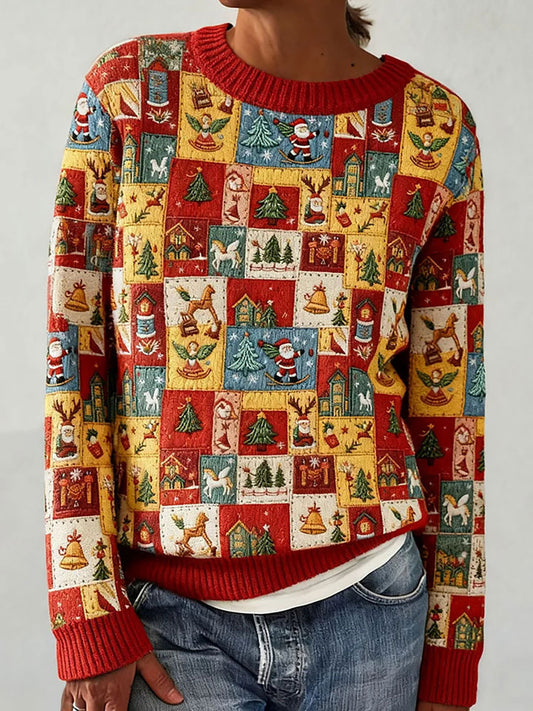 Haut Décontracté Imprimé Art de Noël pour Femmes