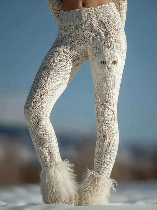 Bas Cat Art Print pour femmes