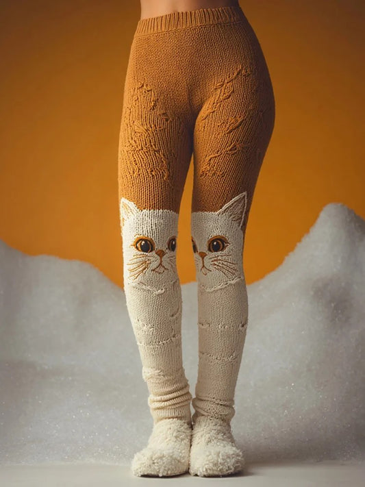 Bas Cat Art Print pour femmes