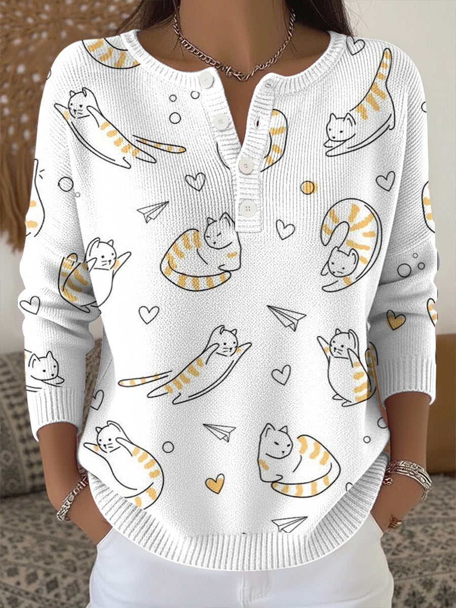 Haut en tricot imprimé animal Femme