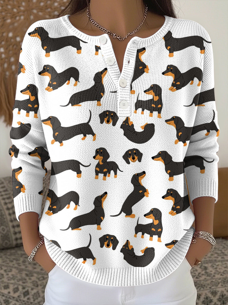 Haut en tricot imprimé animal Femme