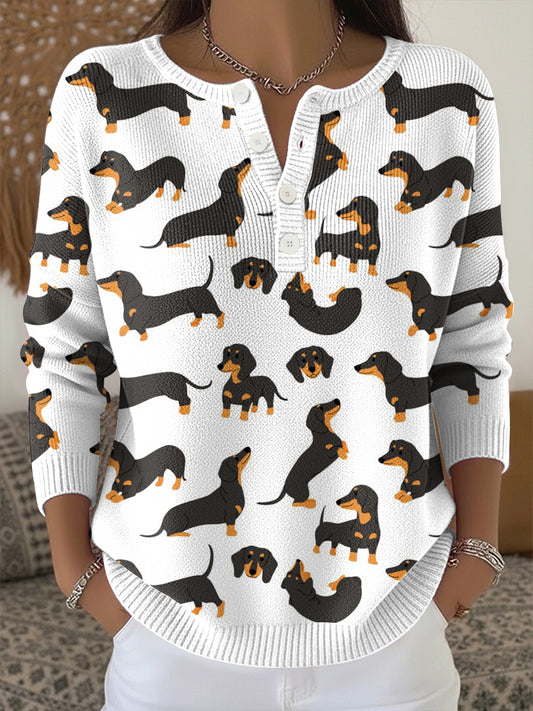 Haut en tricot imprimé animal Femme