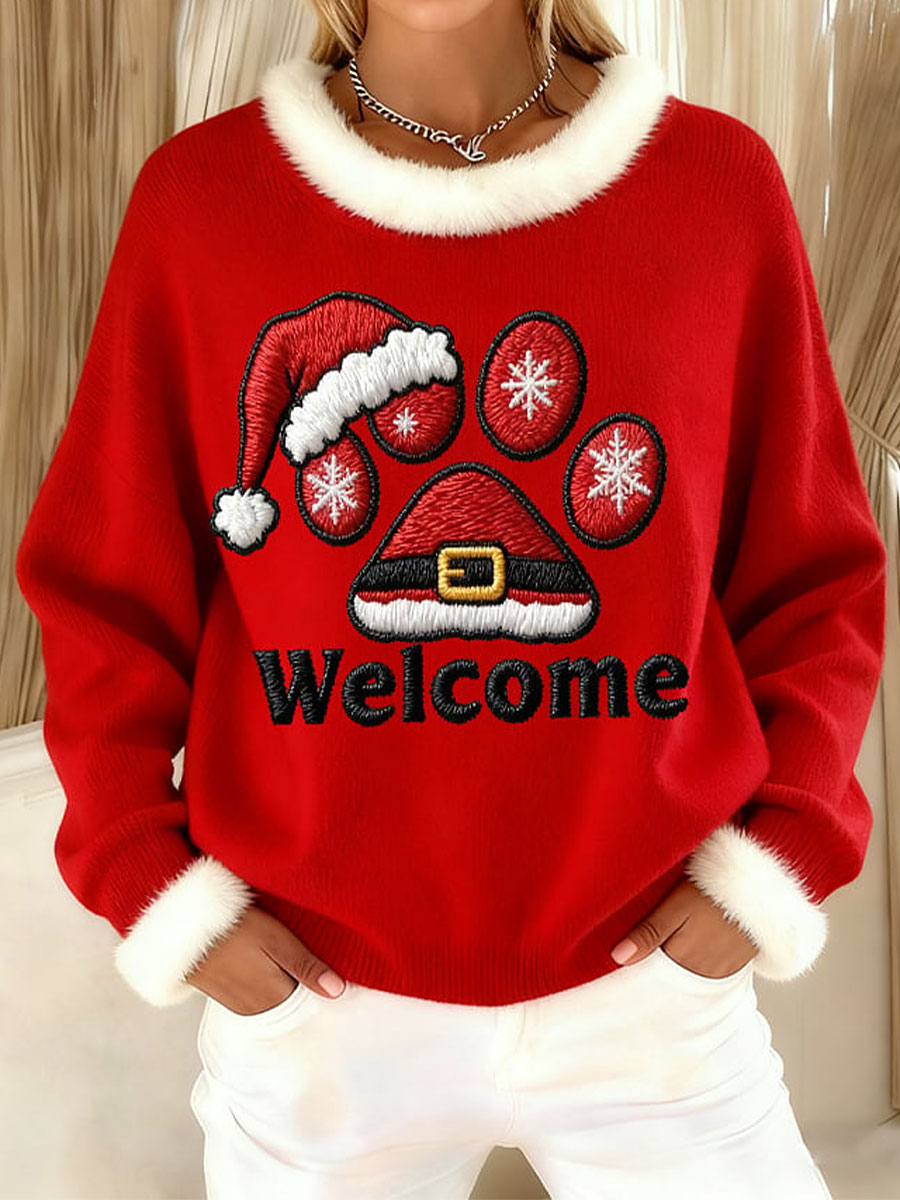 Hauts à imprimé patte de Noël pour femmes