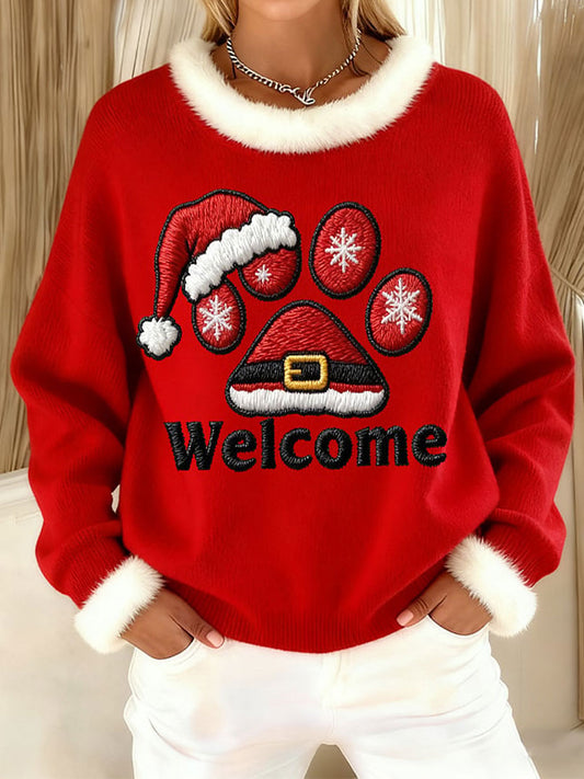 Hauts à imprimé patte de Noël pour femmes