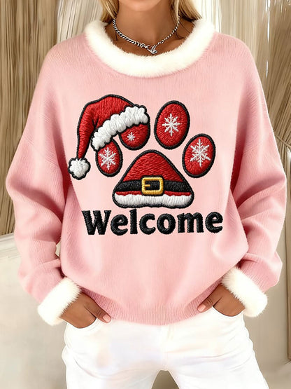 Hauts à imprimé patte de Noël pour femmes