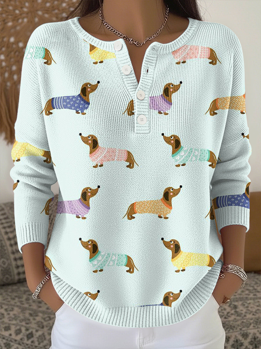 Haut en tricot imprimé animal Femme