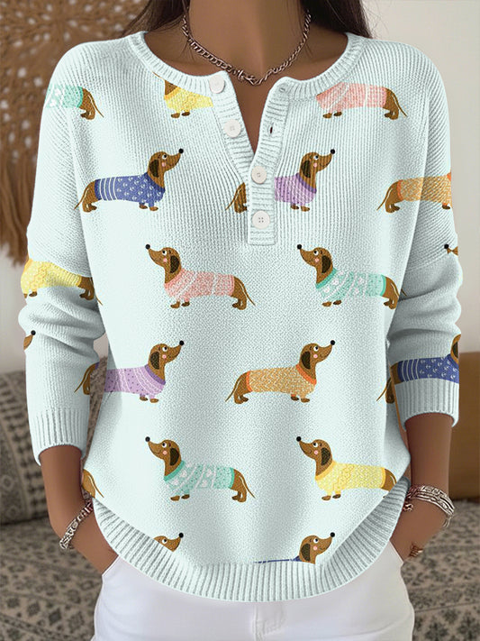 Haut en tricot imprimé animal Femme