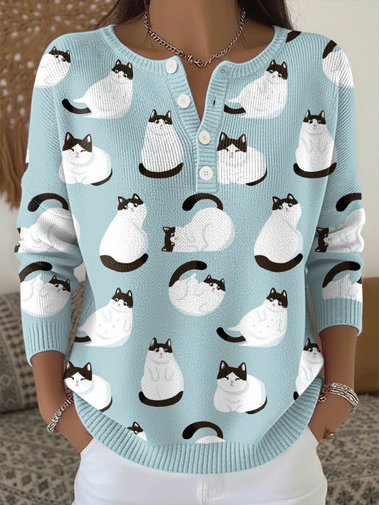 Haut en tricot imprimé animal Femme