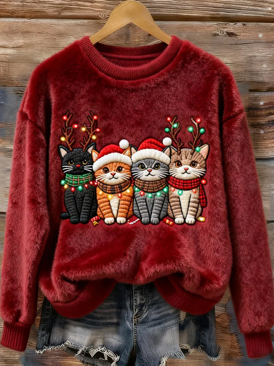 Sweat-shirt en flanelle Noël mignon pour femmes