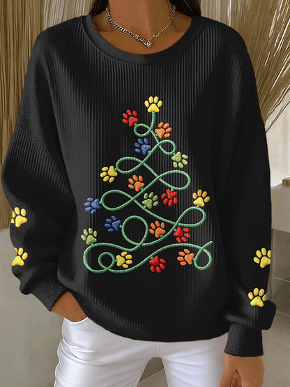 Femmes de Noël Animal Pattes Imprimer Sweatshirts
