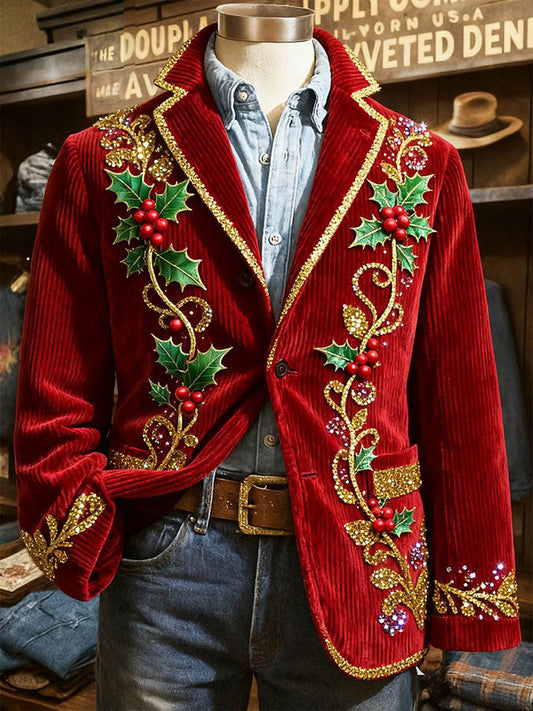 Veste imprimée d'art de Noël pour hommes