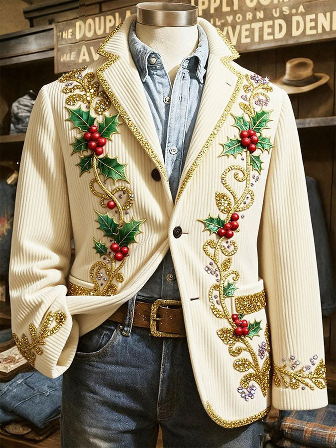 Veste imprimée d'art de Noël pour hommes