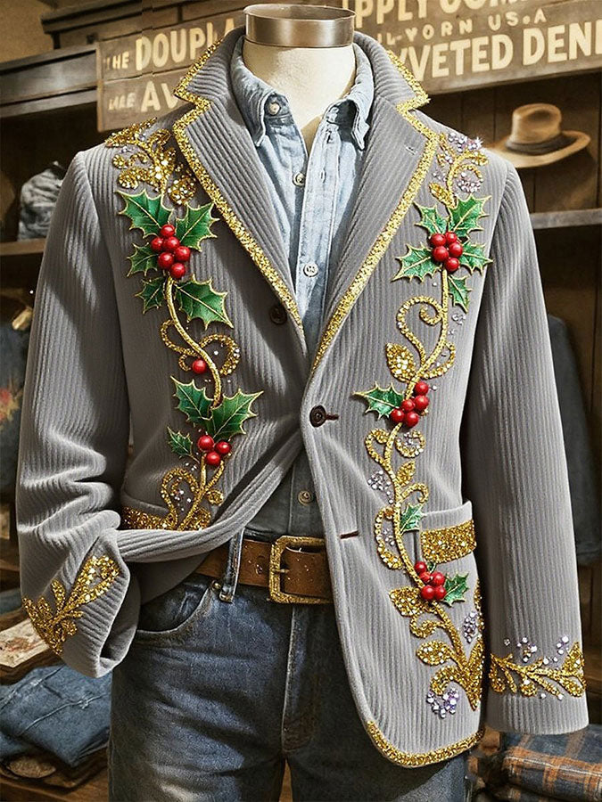 Veste imprimée d'art de Noël pour hommes