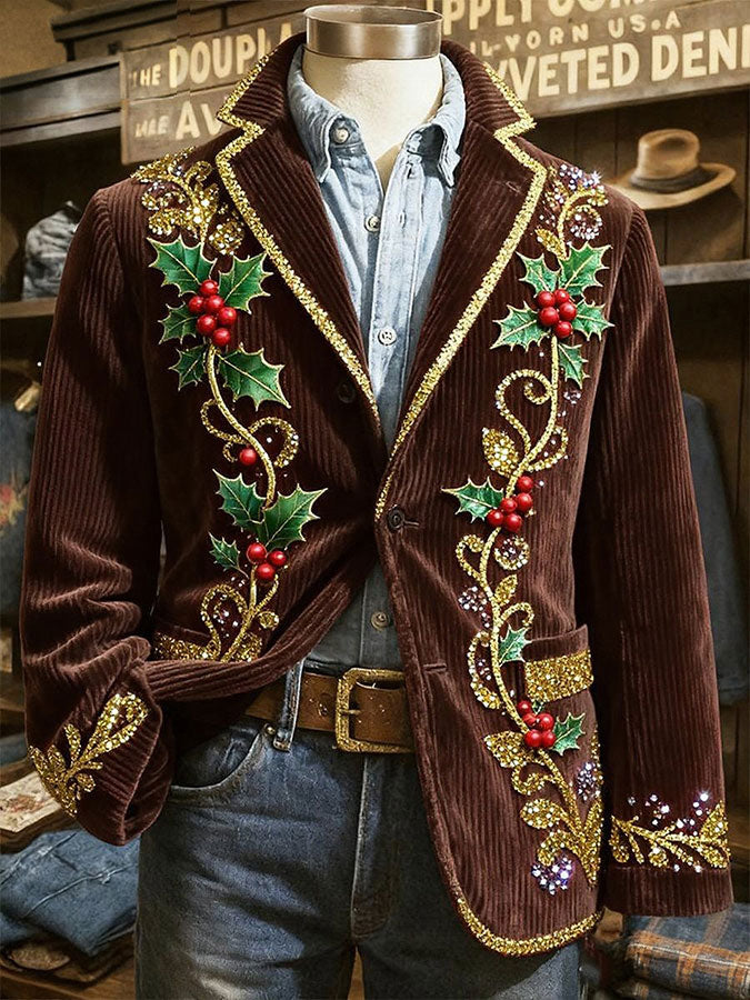 Veste imprimée d'art de Noël pour hommes