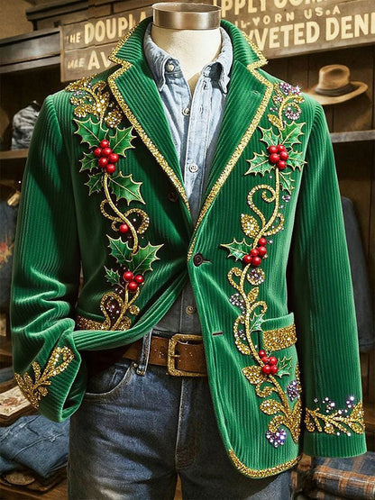 Veste imprimée d'art de Noël pour hommes