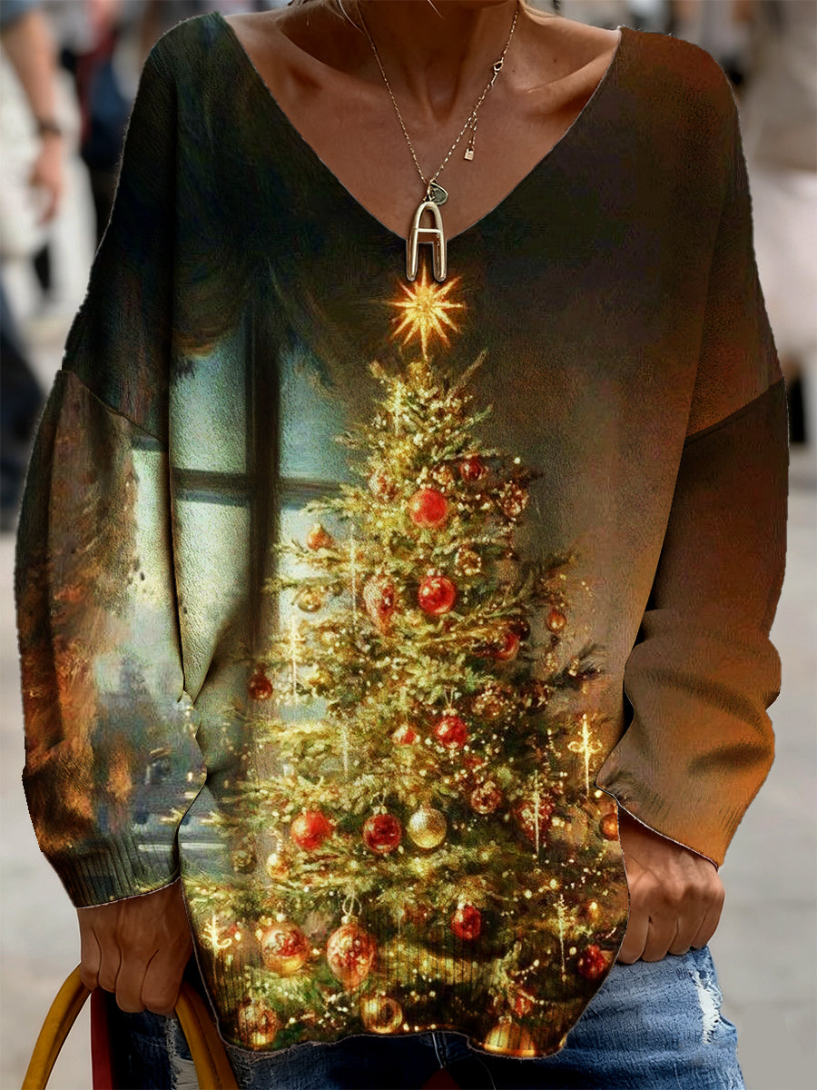 Noël des femmes ample-Fit Casual ras du cou Sweatshirt