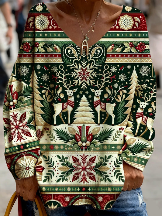 Noël des femmes ample-Fit Casual ras du cou Sweatshirt