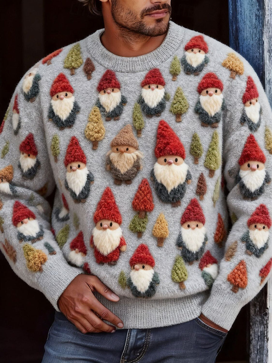 Pull imprimé Père Noël Vintage pour homme