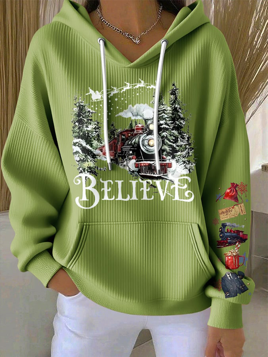 90s rétro film de Noël imprimé Hoodie femmes