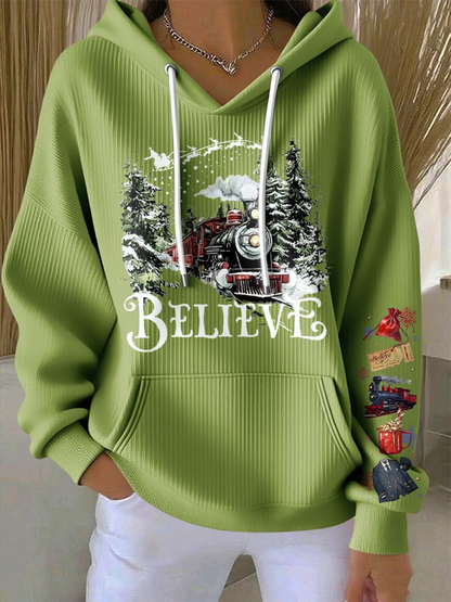 90s rétro film de Noël imprimé Hoodie femmes