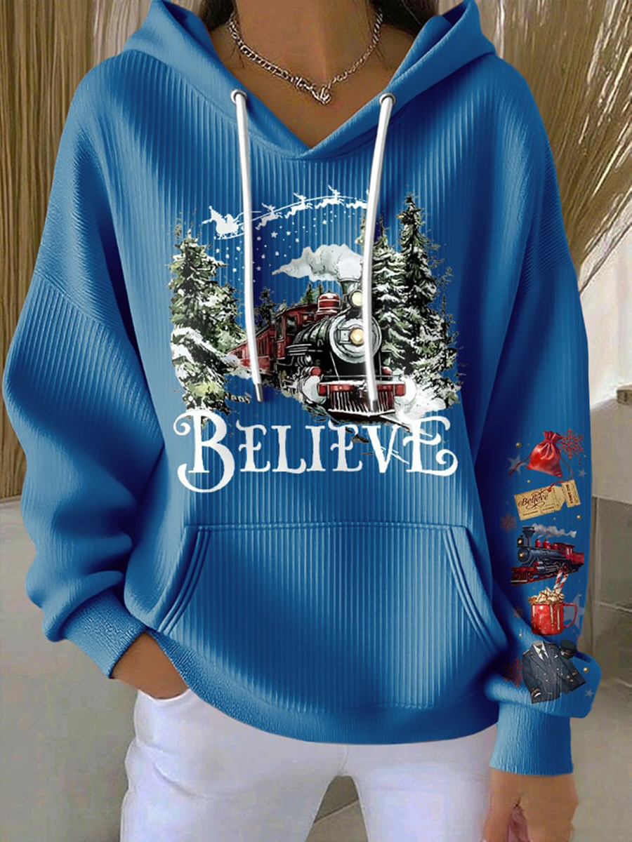 90s rétro film de Noël imprimé Hoodie femmes