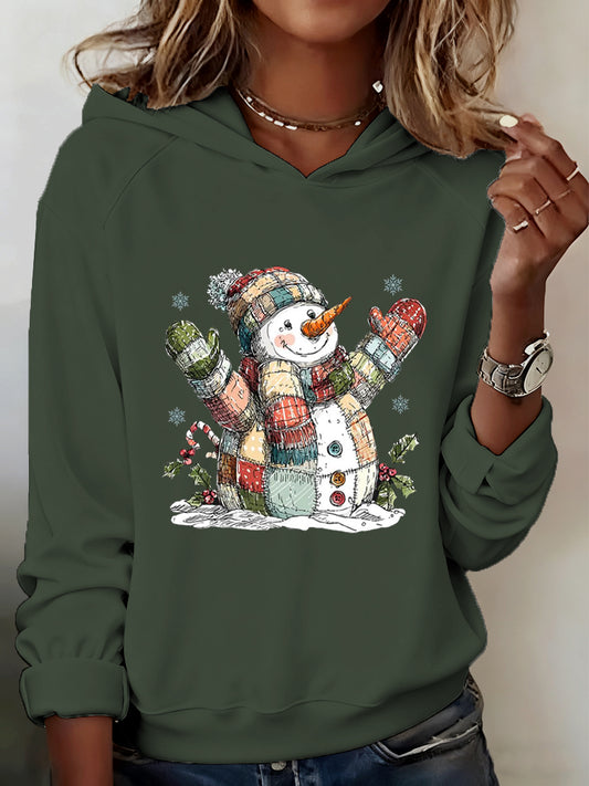 Sweat-shirt à capuche confortable décontracté sur le thème de Noël pour femmes