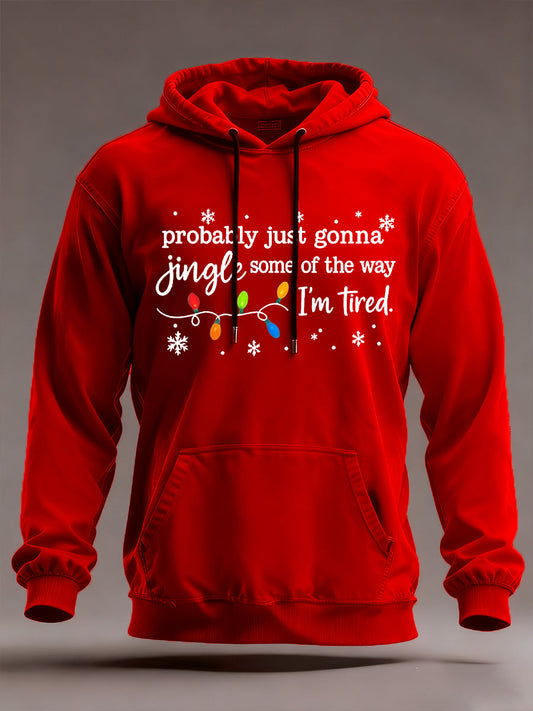 Funny Christmas Probablement Just Gonna Jingle Certains de la façon dont les hommes, je suis fatigué surdimensionné Drop-épaule Hoodie