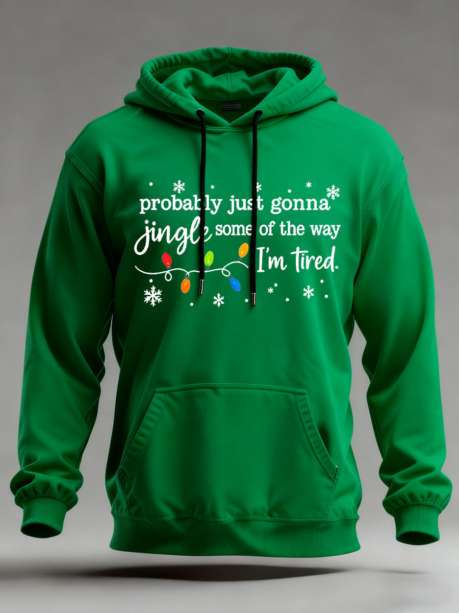 Funny Christmas Probablement Just Gonna Jingle Certains de la façon dont les hommes, je suis fatigué surdimensionné Drop-épaule Hoodie