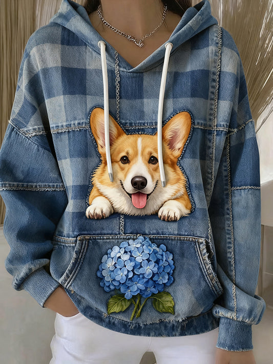 Vintage Animal Art Print à capuche rétro décontracté pour femmes