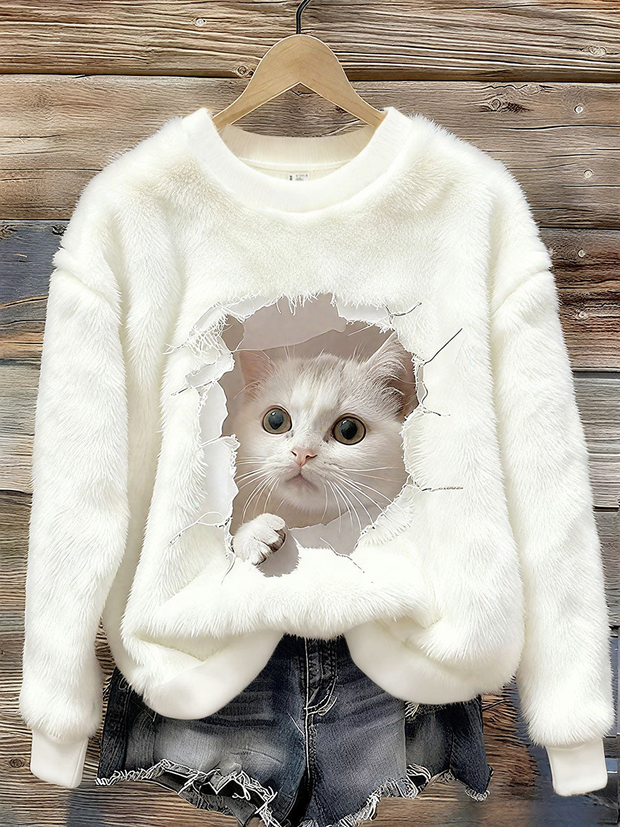 Femme Flanelle Cat Sweatshirts