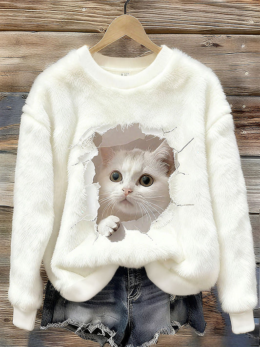 Femme Flanelle Cat Sweatshirts